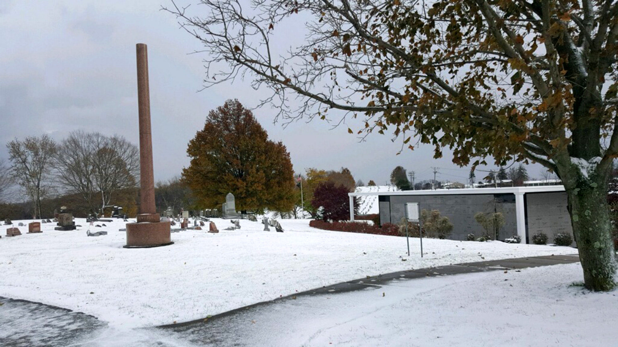 First Snowfall of the Season Grandview Cemetery & Mausoleum